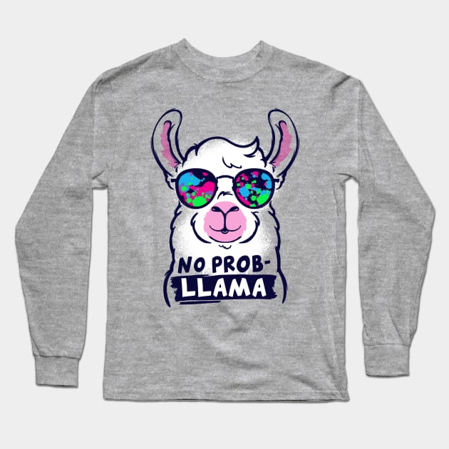 No probllama llama Long Sleeve T-Shirt by NemiMakeit